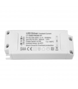 Driver LED CC - 260mA - 15-22VDC - 7W - ON/OFF (BTON/59CL7W/L1-GND7W260-01)