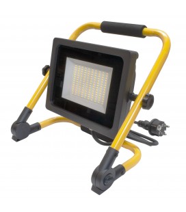 Projecteur LED de chantier avec 2 mètres de câble - 50W - IP65 - WAVE - Ecolife Lighting® - Blanc Pur