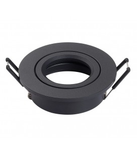 Collerette support d'encastrement GU10 / MR16 Orientable - Rond - Noir