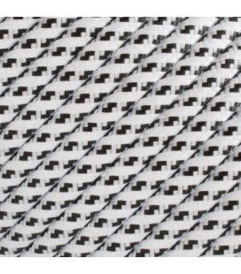 Fil électrique tressé - 2x0.75mm2 - Sur mesure - Blanc et noir
