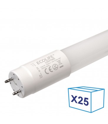 Pack de 25 Tubes LED en verre - T8 Ecolife Lighting - 1500mm - 24W - Blanc Neutre