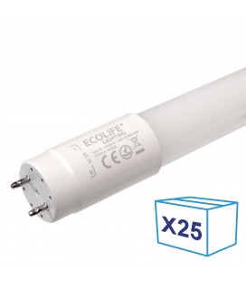 Pack de 25 Tubes LED en verre - T8 Ecolife Lighting - 1200mm - 18W - Blanc Neutre