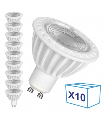 Pack de 10 Ampoules LED GU10 - 5W - Ecolife Ligthing® - Blanc Neutre