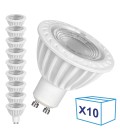 Pack de 10 Ampoules LED GU10 - 5W - Ecolife Ligthing® - Blanc Neutre