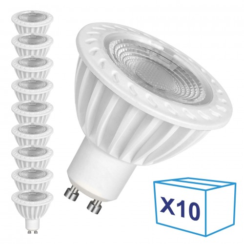 Pack de 10 Ampoules LED GU10 - 5W - Blanc Chaud - Decoreno