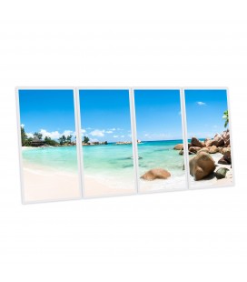 Pack 4 dalles LED imprimées - Plage des Seychelles - 1200x600 mm