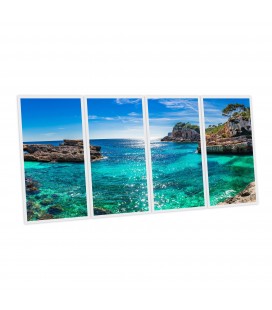 Pack 4 dalles LED imprimées - Calanques - 1200x600 mm