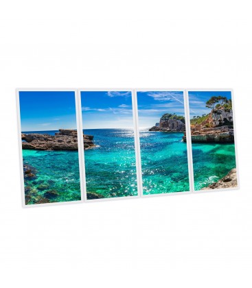 Pack 4 dalles LED imprimées - Calanques - 1200x600 mm (alimentations non fournies)