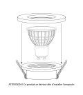 Support d'encastrement GU10 / MR16 Étanche IP65 - Carré - Blanc mat