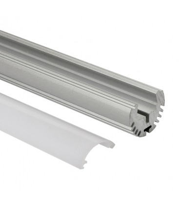 Profilé LED rond - Série O24 - 1,5 mètres - Aluminium - Diffuseur opaque