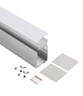 Profilé LED Linéaire - Série L70 - 1,5 mètre - Aluminium - Diffuseur opaque
