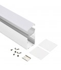 Profilé LED Linéaire - Série L70 - 1,5 mètre - Aluminium - Diffuseur opaque