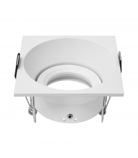 Collerette support d'encastrement UGR - GU10 / MR16 Orientable - Carré - Blanc