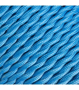 Fil électrique tressé - 2x0.75mm2 - Sur mesure - Couleur Bleu