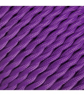 Fil électrique tressé - 2x0.75mm2 - Sur mesure - Couleur Violet