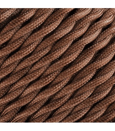 Fil électrique tressé - 2x0.75mm2 - Sur mesure - Marron