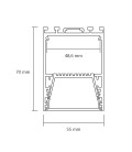 Profilé LED Linéaire - Série L70 - 1,5 mètre - Aluminium - Diffuseur opaque