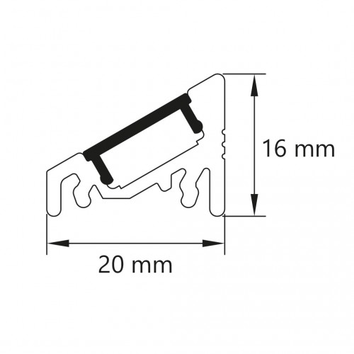 Profile Led - Serie U07 - 1,5 metres - Noir - Diffuseur opaque - Decoreno