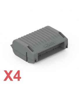 Lot de 4 WAGO Gelbox série 221 pour conducteurs - dérivation avec gel - 2x73 - 4 mm² max. - Taille 2 - Gris
