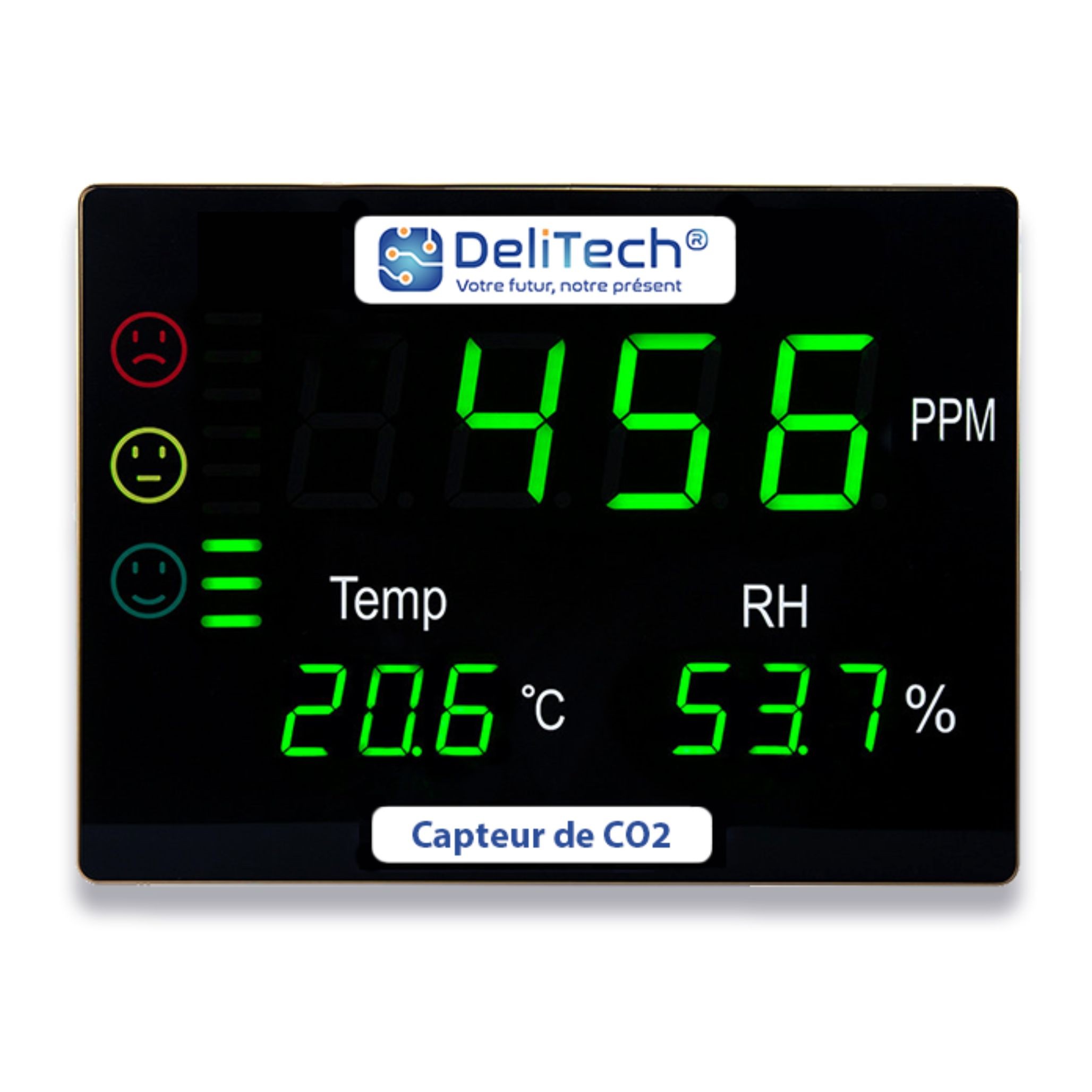 Afficheur de taux de CO2 avec détecteur - DeliTech®