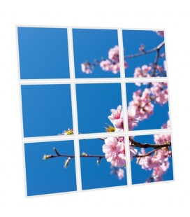 Pack de 9 dalles LED imprimées - Nuages soleil - 600x600mm - Fabriqué en France (alimentation non fournie)