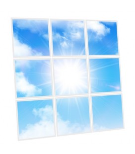 Pack de 9 dalles LED imprimées - Sun - 600x600mm - Fabriqué en France (alimentation non fournie)