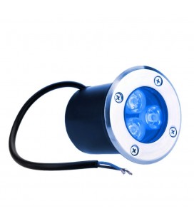 Spot Encastrable de sol LED - 3X1W - Bridgelux - 220V - Bleu