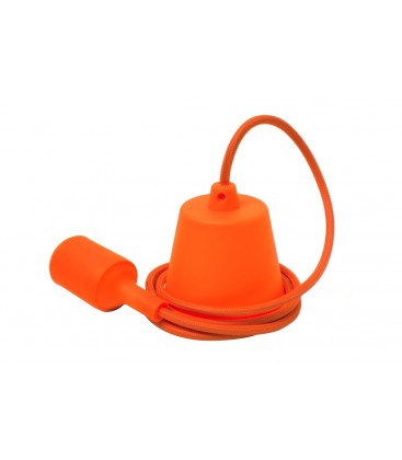 Suspension E27 - Câble textile Déco Orange